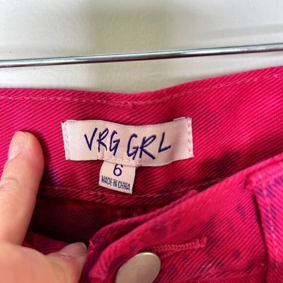 VRG GRL 1995 tour magenta tie dye button fly bf jeans size 6 - Picture 4 of 7